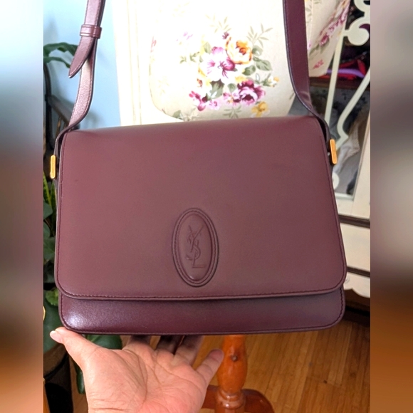 Yves Saint‎ Laurent Burgundy croosbody Shoulder Bag - Picture 2 of 14
